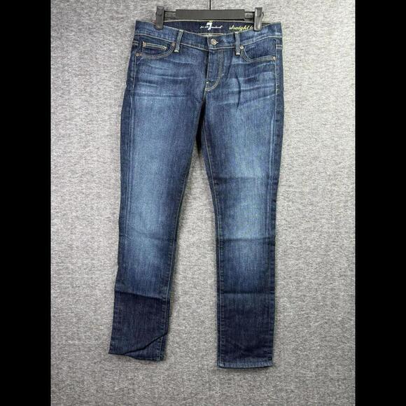7 For All Mankind Denim - 7 For All Mankind Womens Straight Leg Jeans Size 28 Dark Wash Denim casual‎